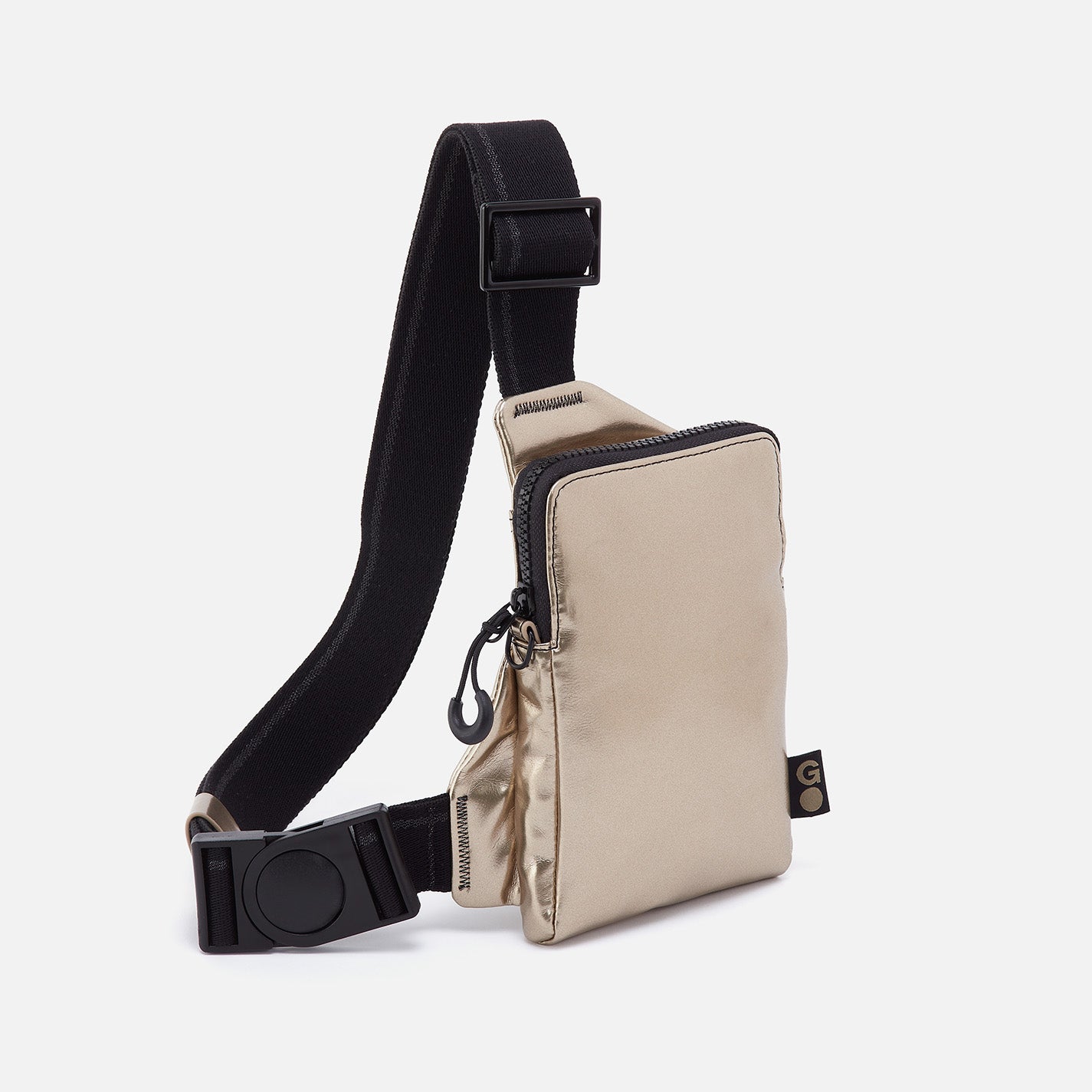 DIALED IN Phone Bag in EverShine nylon - Coffee Gold Metallic - Image 5