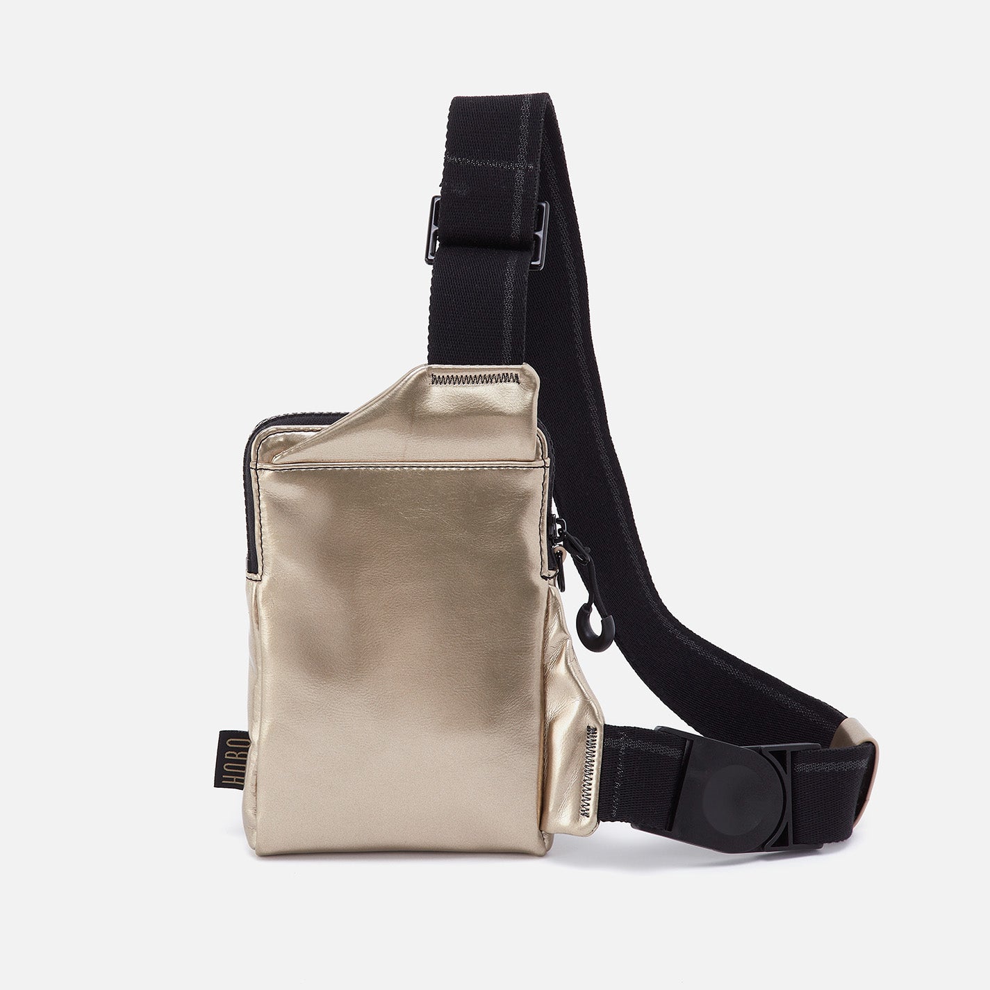 DIALED IN Phone Bag in EverShine nylon - Coffee Gold Metallic - Image 6