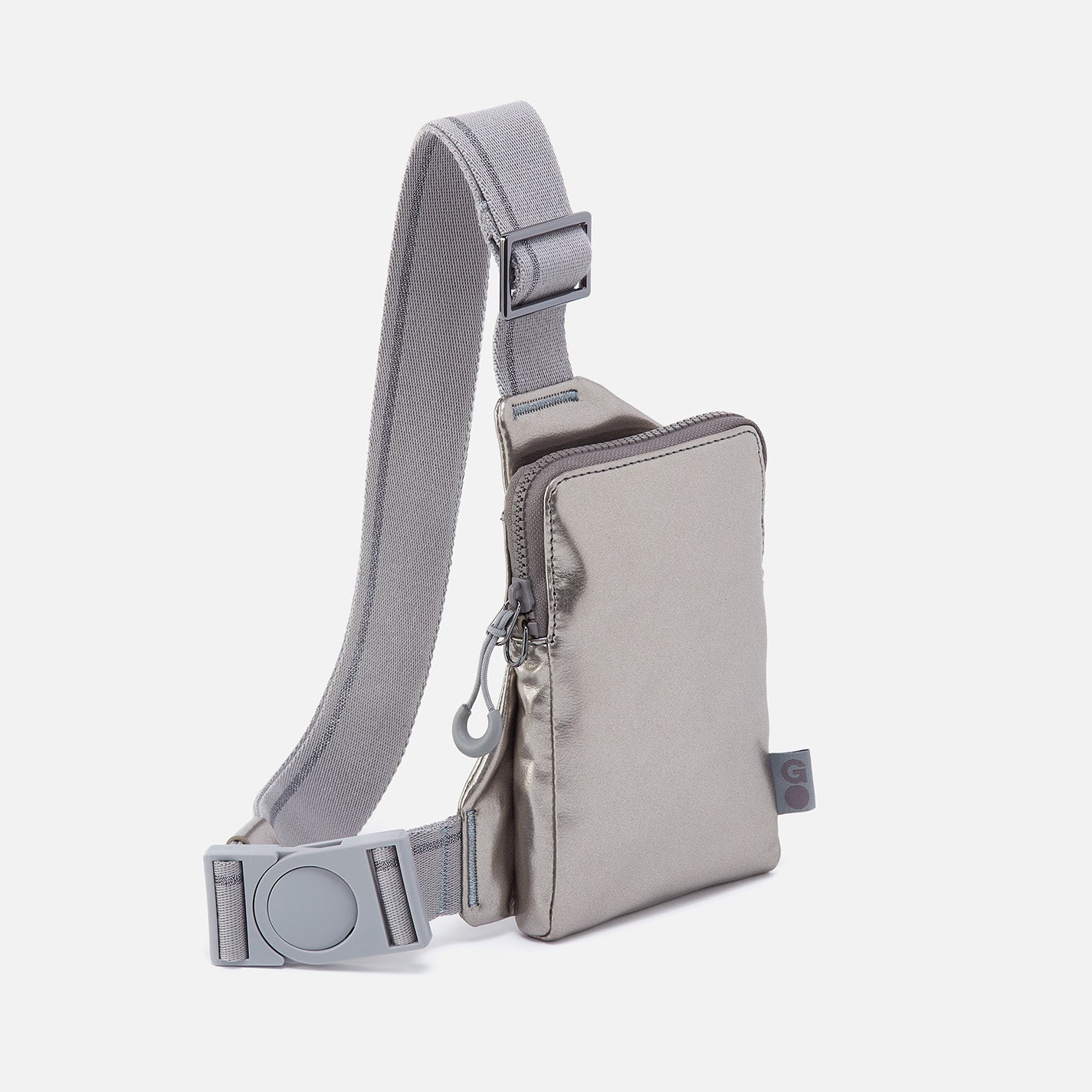 DIALED IN Phone Bag in EverShine nylon - Quicksilver Metallic - Image 5