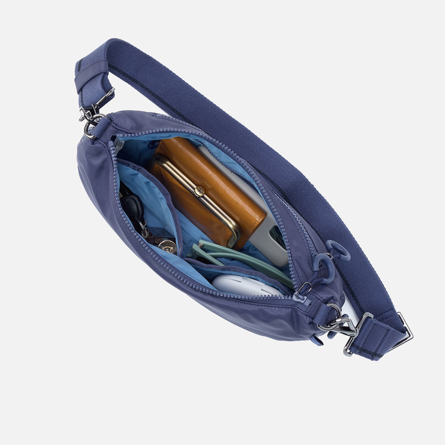 EVERY WEAR Crossbody in CaRefiber recycled nylon - Ocean - Image 2