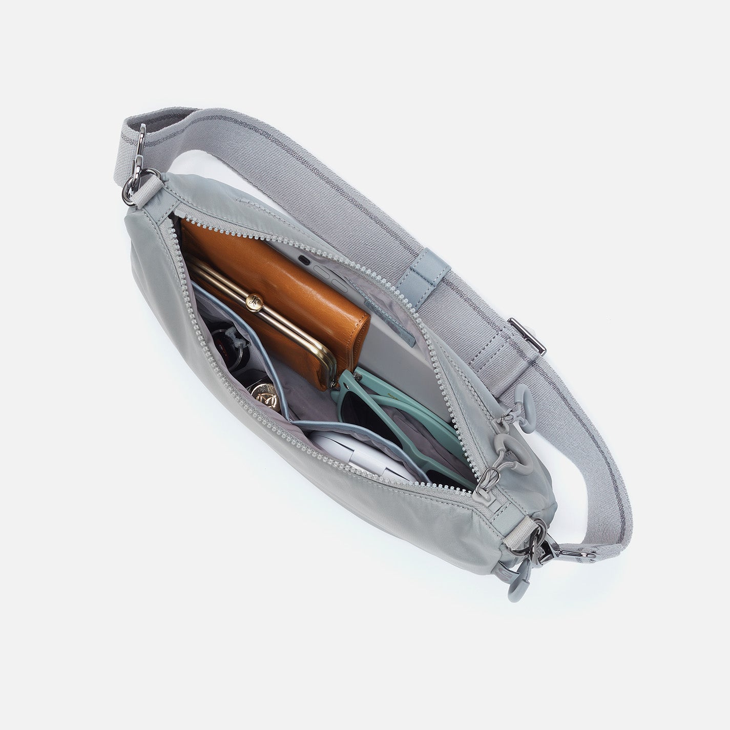 EVERY WEAR Crossbody in CaRefiber recycled nylon - Stone - Image 2