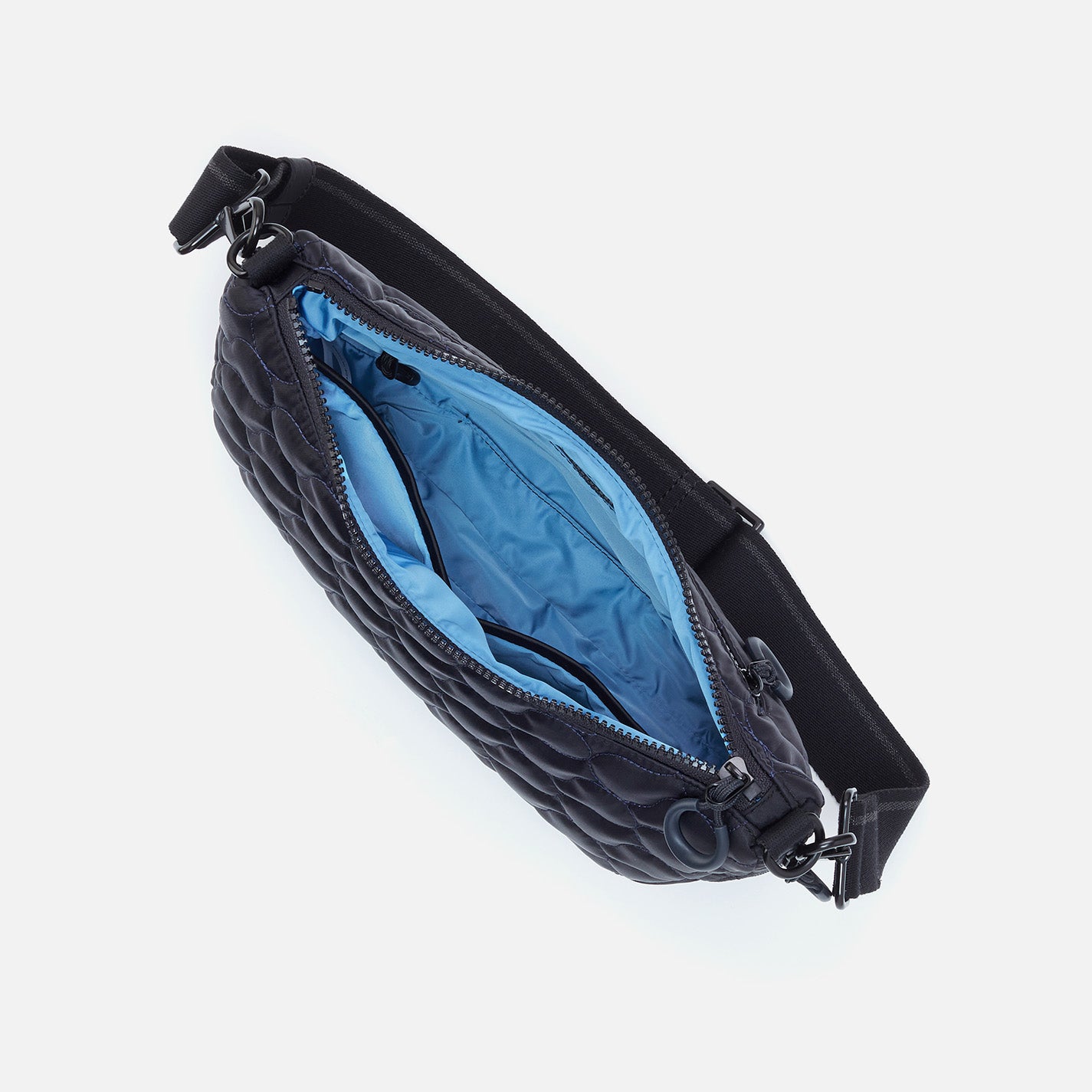 EVERY WEAR Quilted Crossbody in CaRefiber recycled nylon - Jet with Ocean Quilt - Image 5