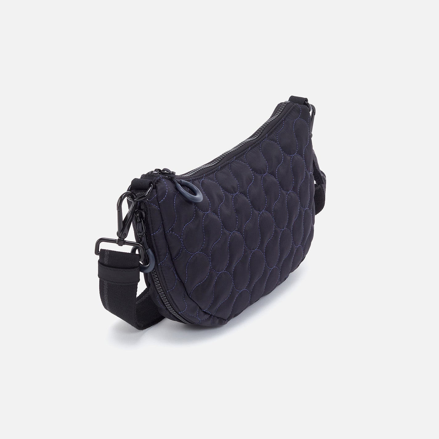 EVERY WEAR Quilted Crossbody in CaRefiber recycled nylon - Jet with Ocean Quilt - Image 6