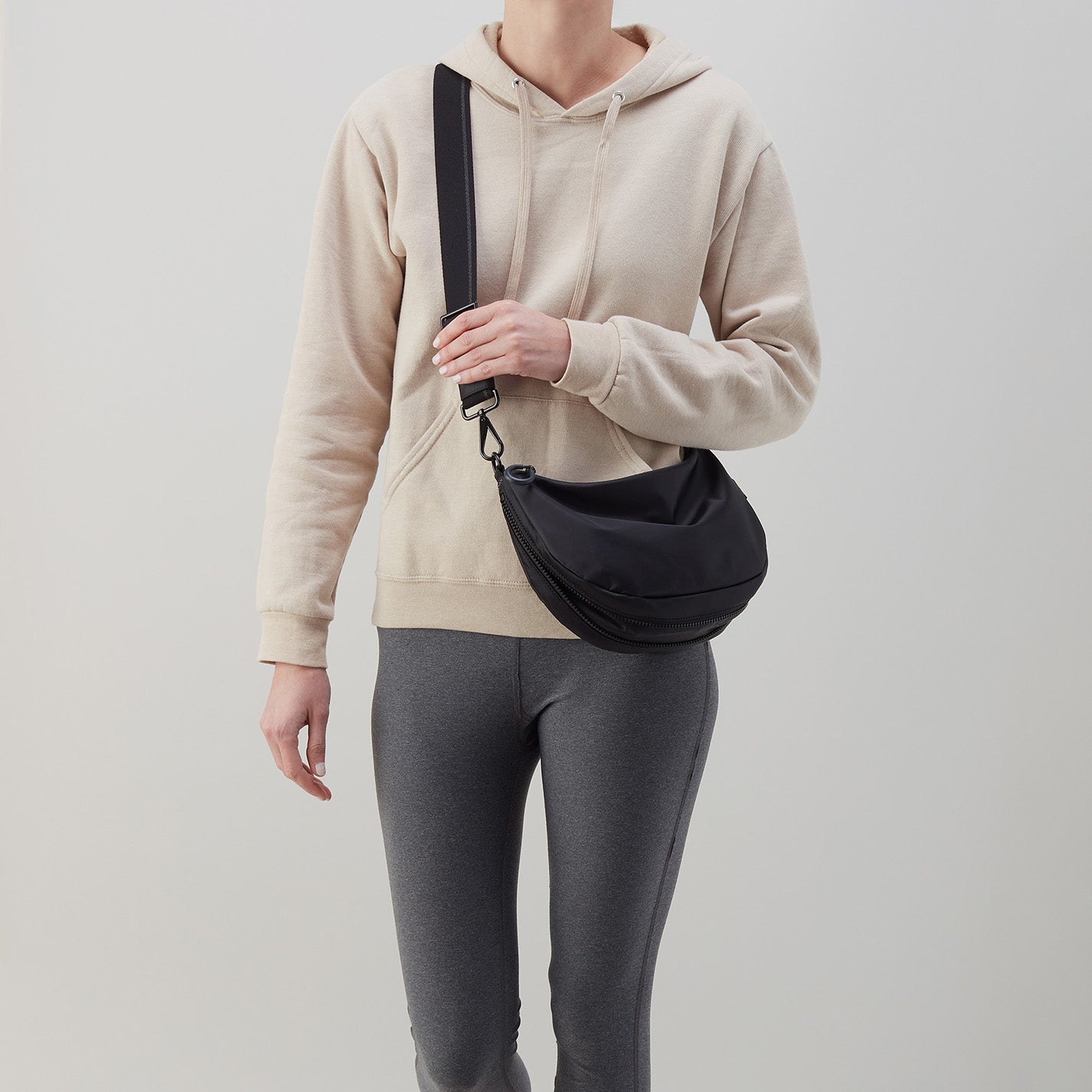 EVERY WEAR Quilted Crossbody in CaRefiber recycled nylon - Jet with Ocean Quilt - Image 9