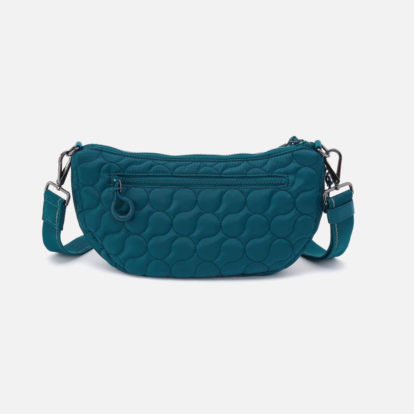EVERY WEAR Quilted Crossbody in CaRefiber recycled nylon - Teal - Image 4