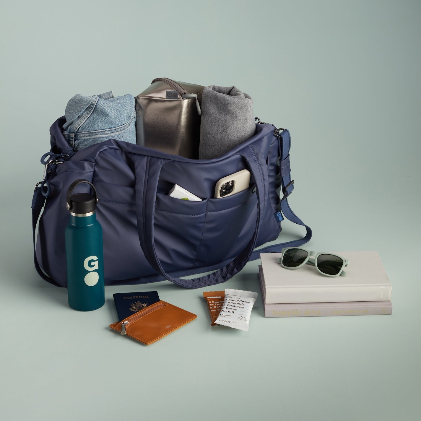 GET AWAY Duffle in CaRefiber recycled nylon - Ocean - Image 11