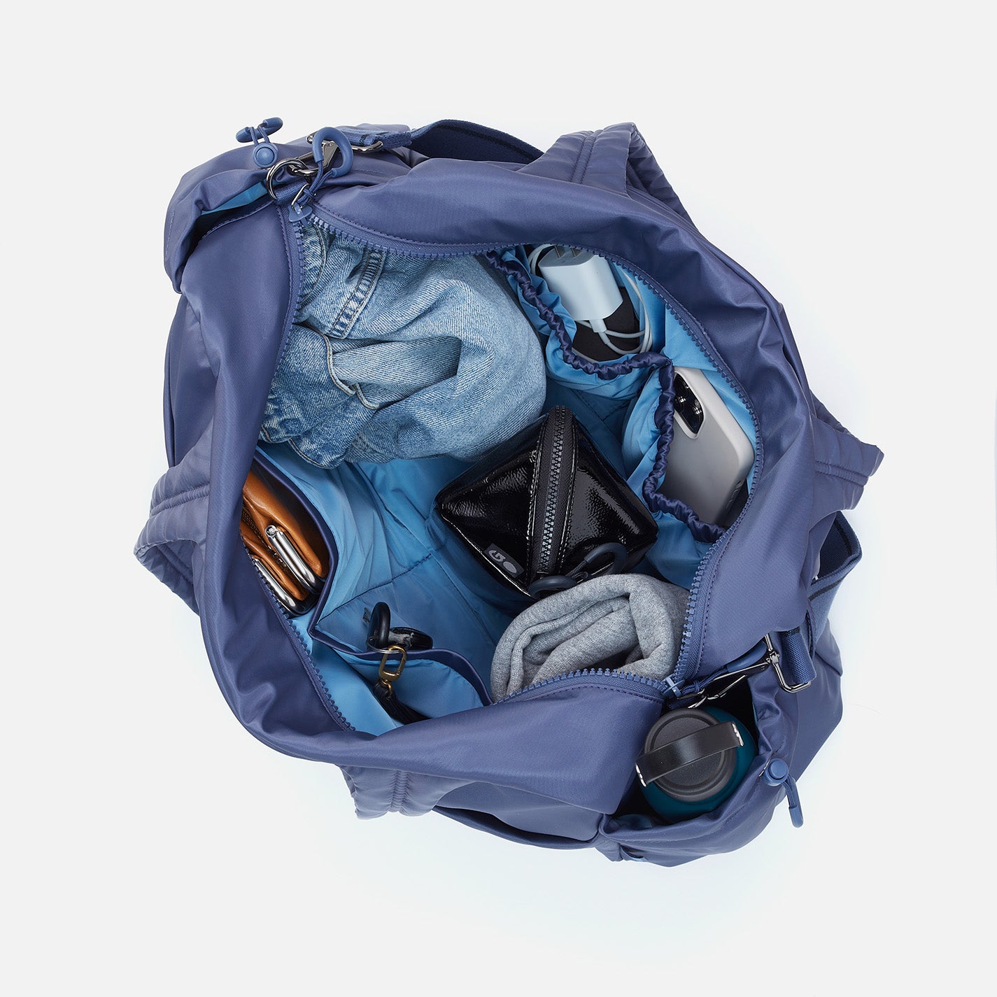 GET AWAY Duffle in CaRefiber recycled nylon - Ocean - Image 2