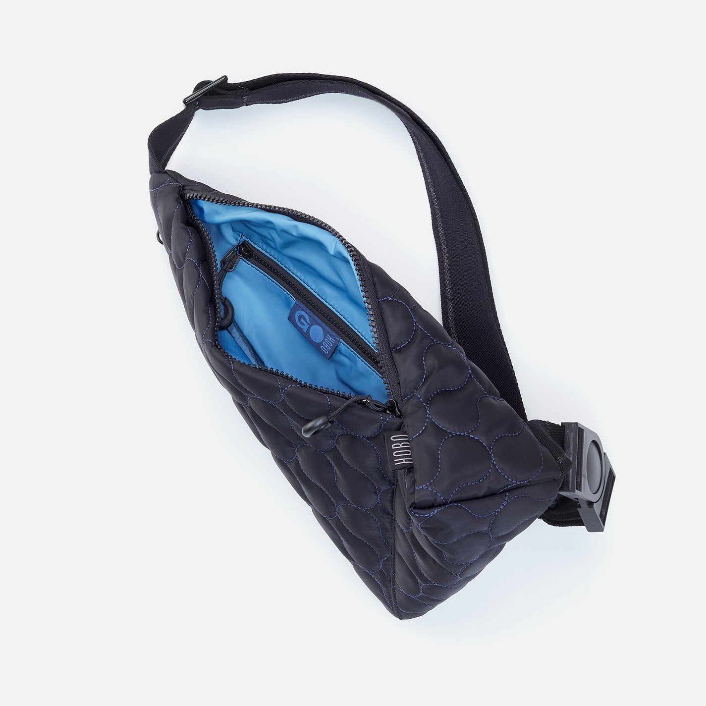 SURE THING Quilted Sling in CaRefiber recycled nylon - Jet With Ocean Quilt - Image 4