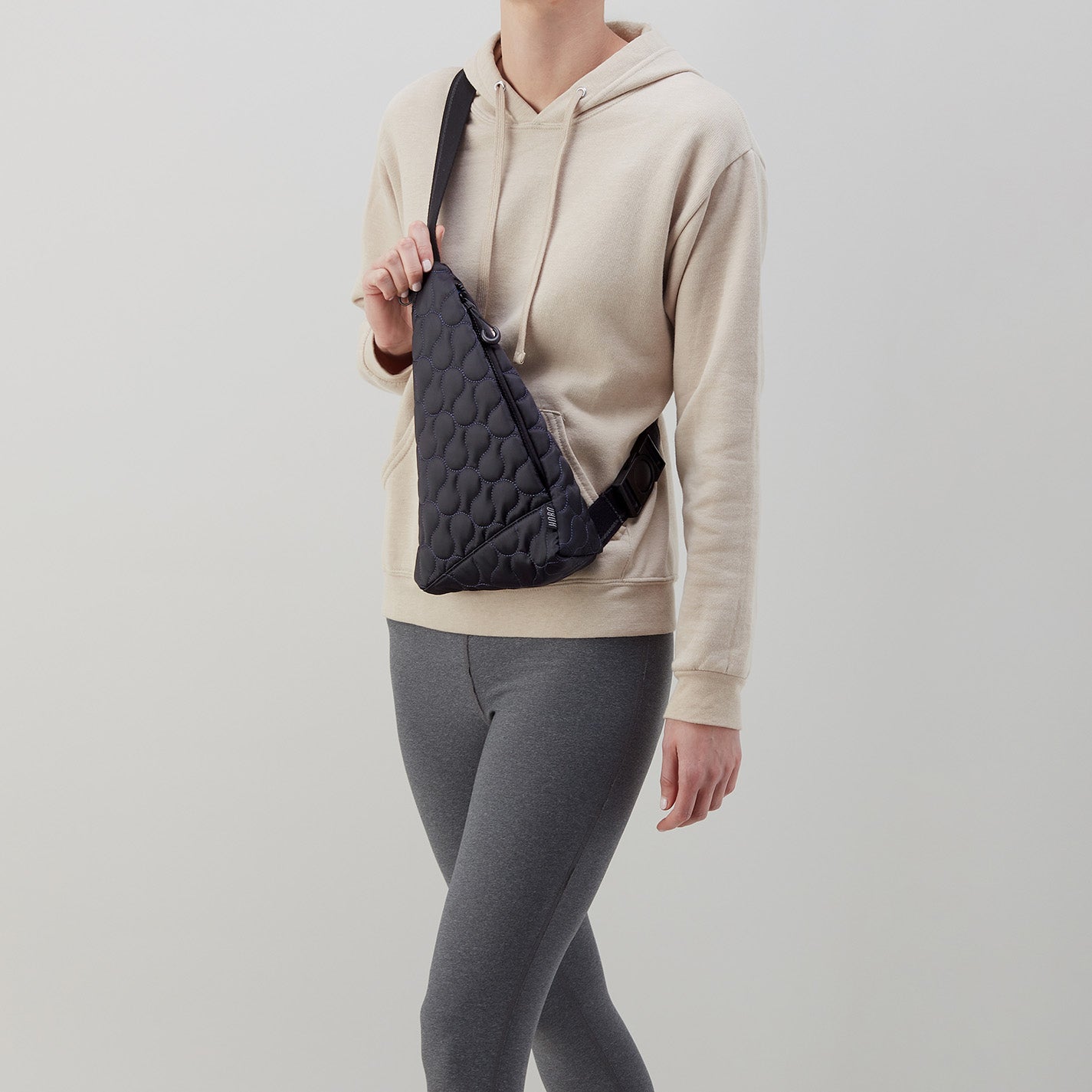 SURE THING Quilted Sling in CaRefiber recycled nylon - Jet With Ocean Quilt - Image 8