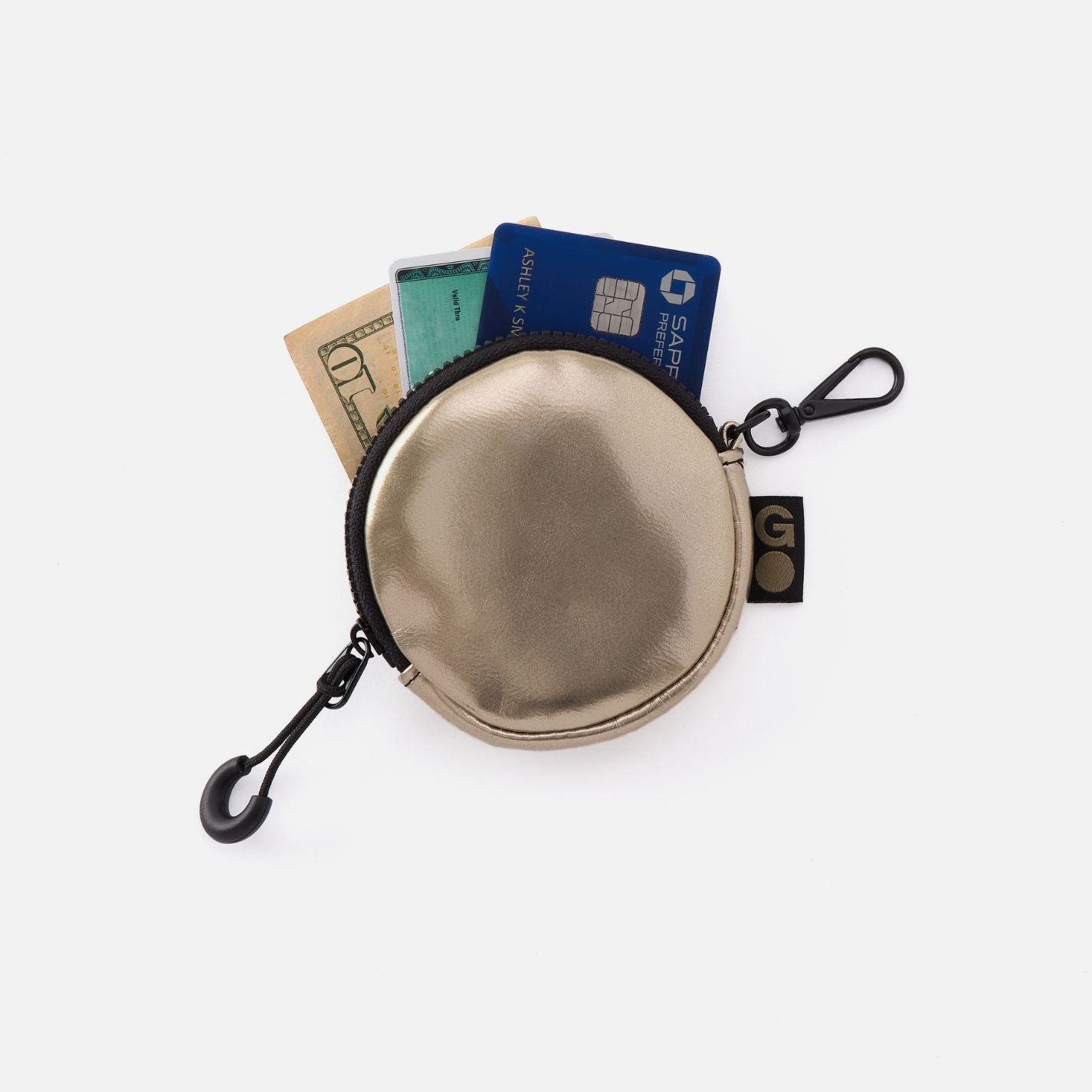 TAG ALONG Clip-on in EverShine nylon - Coffee Gold Metallic - Image 2