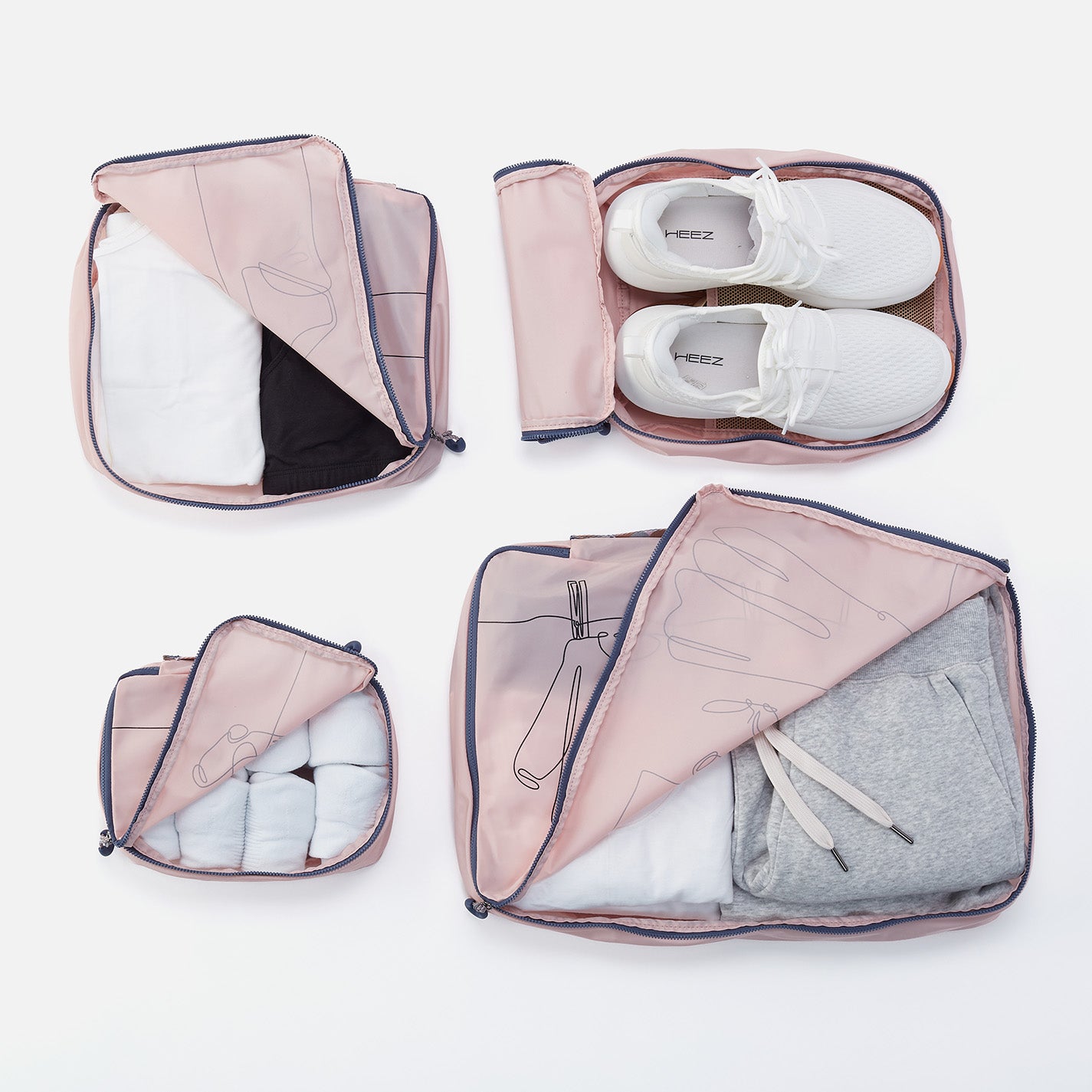 SET TO GO Shoe Packing Cube in CaRefiber recycled nylon - Lotus - Image 4