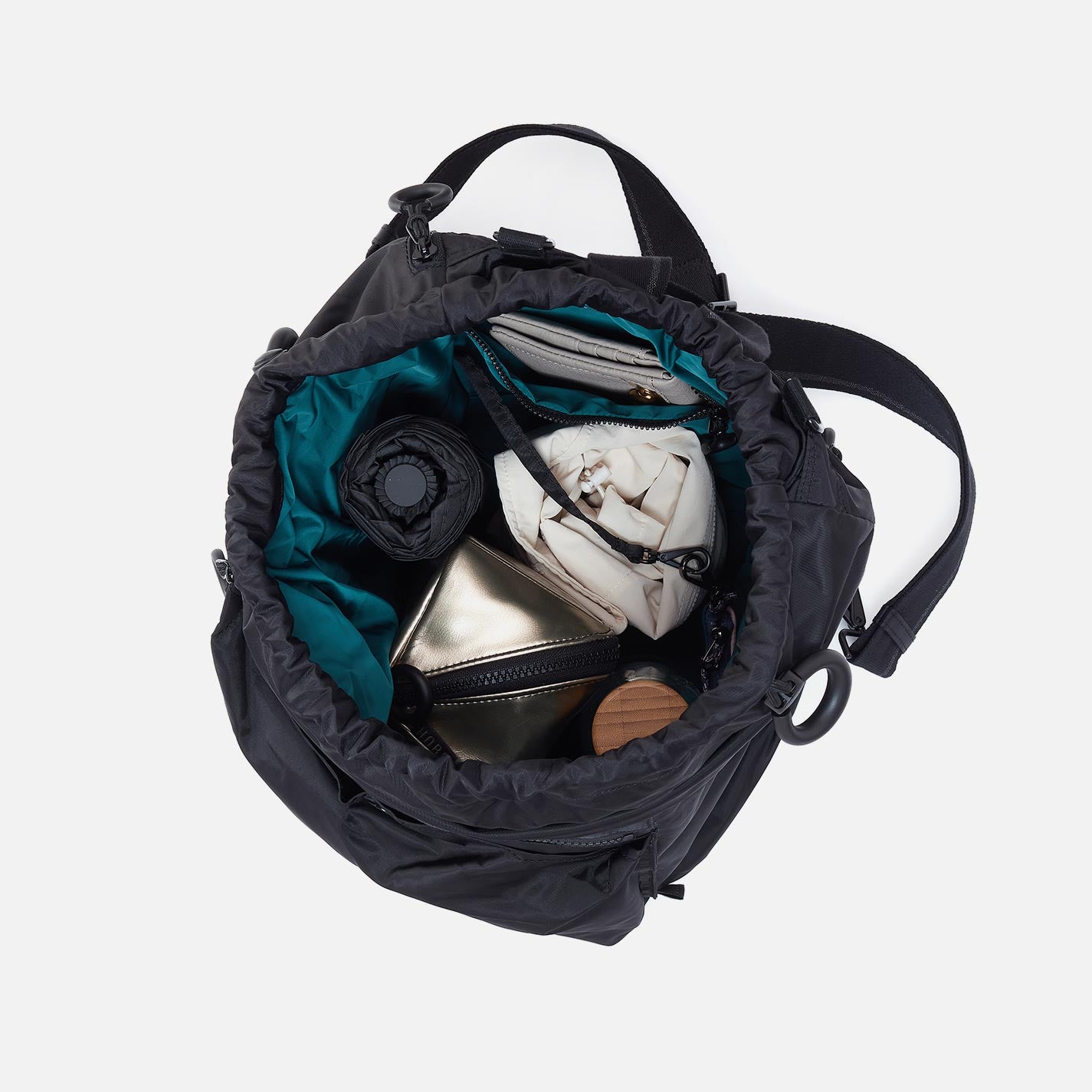 LIFE'S A CINCH Backpack in CaRefiber recycled nylon - Jet - Image 3