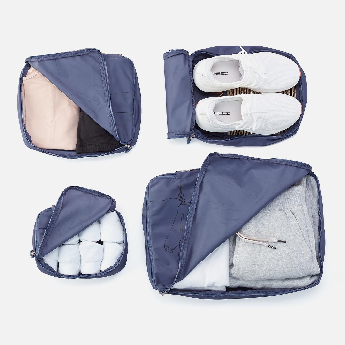 SET TO GO Packing Cube Small in CaRefiber recycled nylon - Teal - Image 4