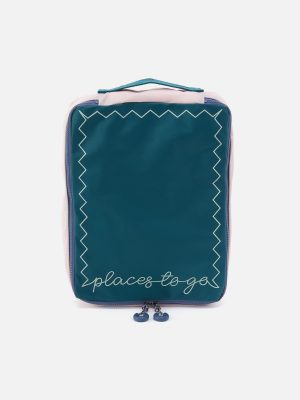 SET TO GO Shoe Packing Cube in CaRefiber recycled nylon - Teal