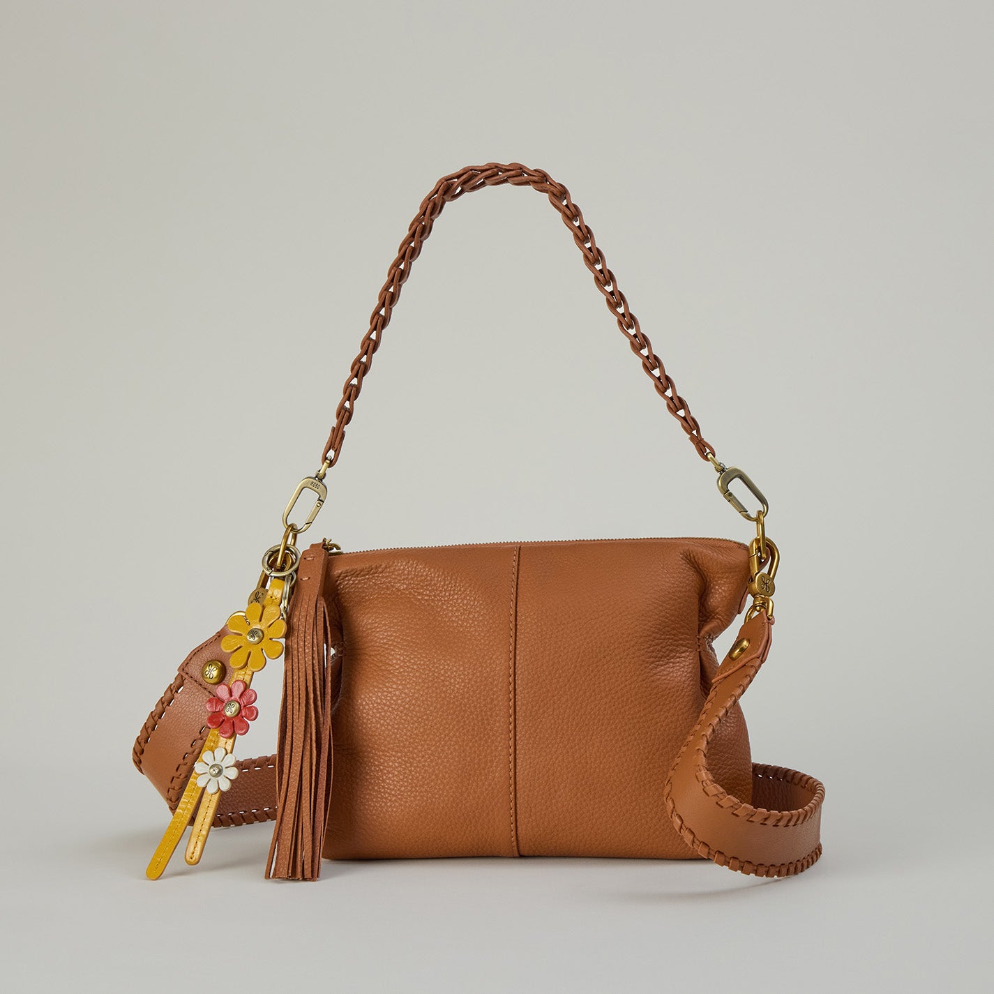 Kori Crossbody in Pebbled Leather - Warm Honey - Image 6
