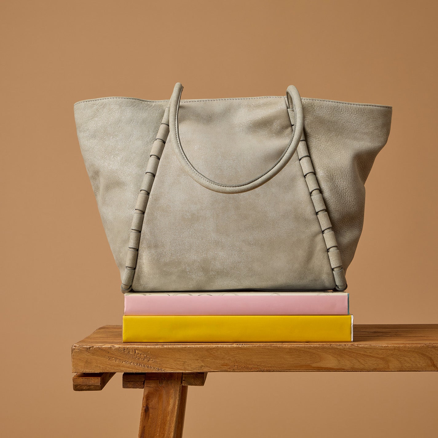 Phoebe Tote In Buffed Leather - Misty Harbor - Image 2