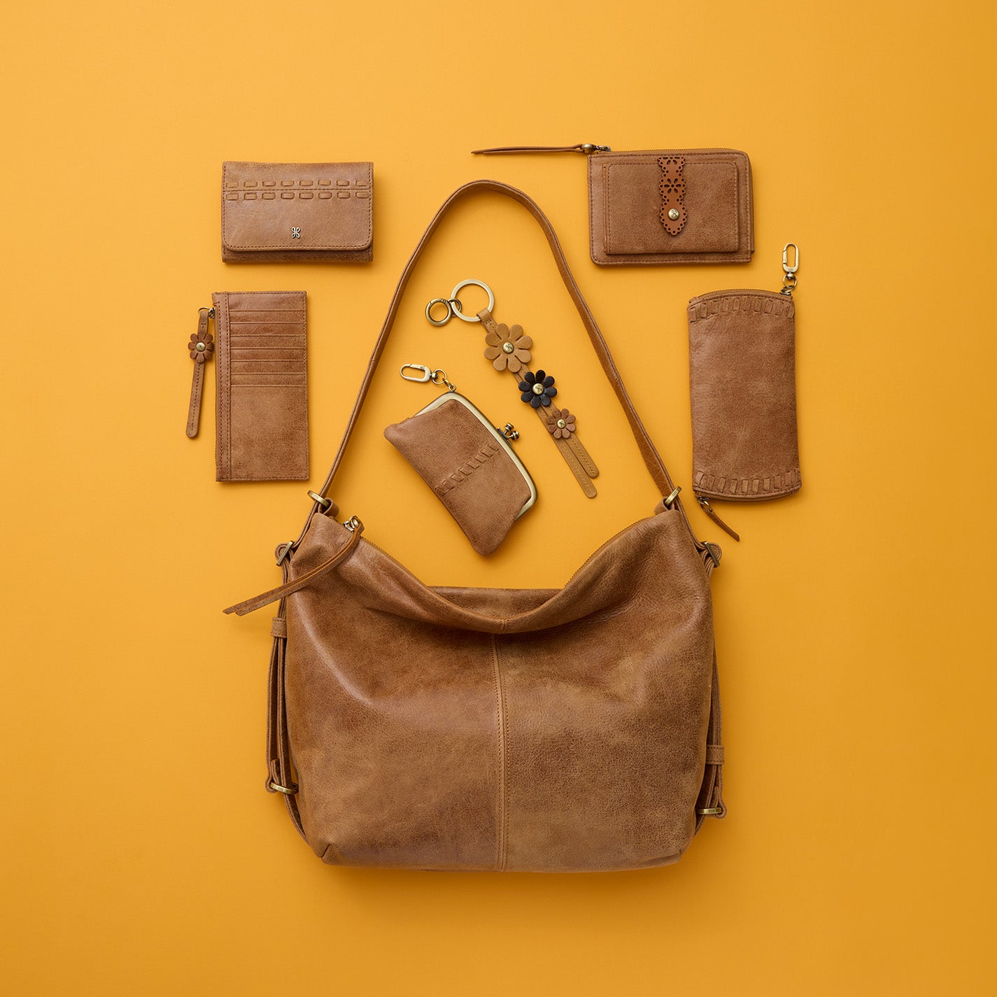 Cheer Frame Pouch In Buffed Leather - Whiskey - Image 2