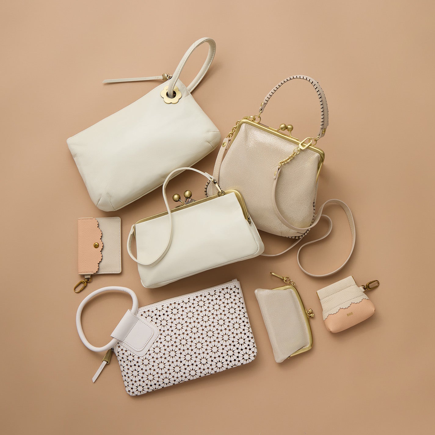 Tabby Flap Card Case In Pebbled Leather - Birch - Image 2