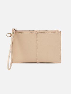 Vida Small Pouch in Micro Pebbled Leather - Almond