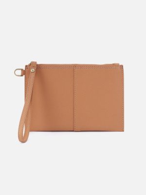 Vida Small Pouch in Micro Pebbled Leather - Biscuit