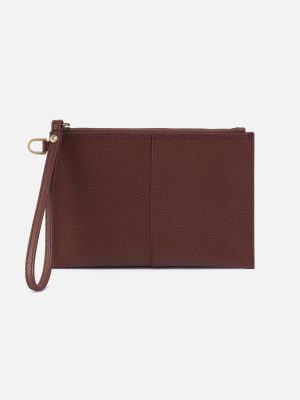 Vida Small Pouch in Micro Pebbled Leather - Chocolate