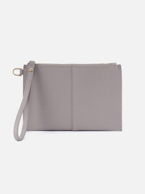 Vida Small Pouch in Micro Pebbled Leather - Morning Dove Grey