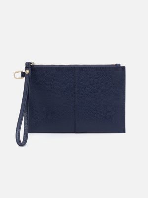 Vida Small Pouch in Micro Pebbled Leather - Mood Indigo