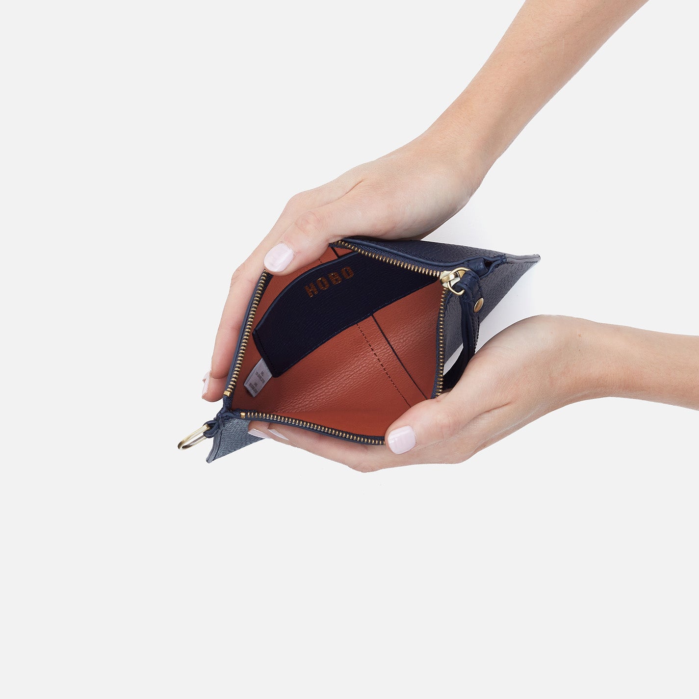 Vida Small Pouch in Micro Pebbled Leather - Mood Indigo - Image 4