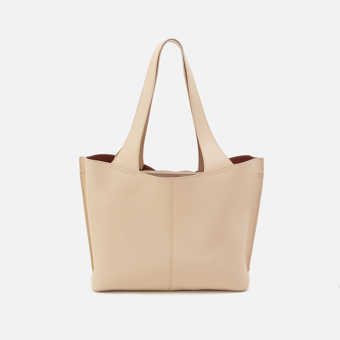 Vida Tote in Micro Pebbled Leather - Almond