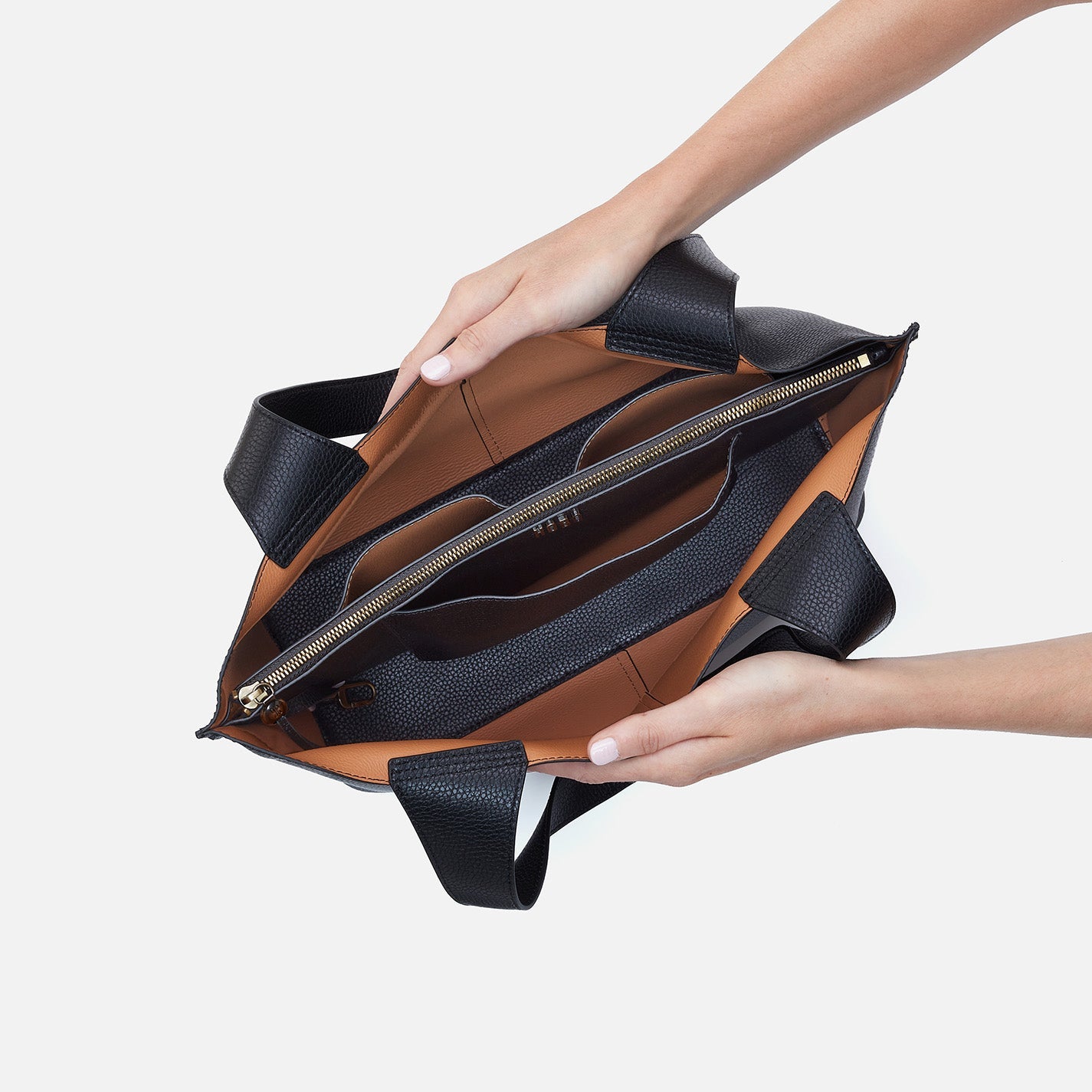 Vida Tote in Micro Pebbled Leather - Black - Image 4