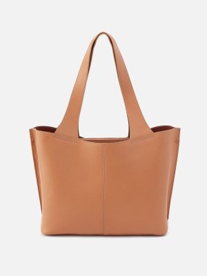 Vida Tote in Micro Pebbled Leather - Biscuit
