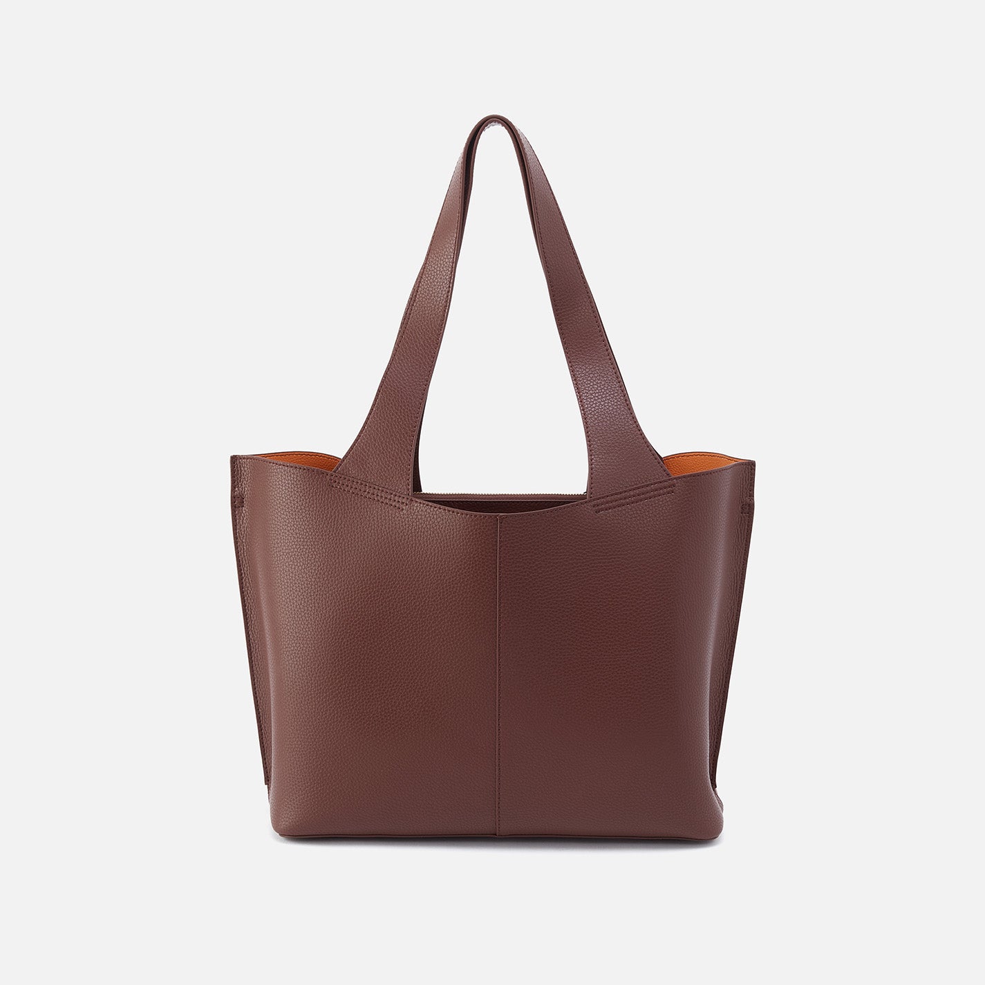 Vida Tote In Micro Pebbled Leather - Chocolate - Image 4