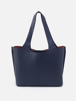 Vida Tote in Micro Pebbled Leather - Mood Indigo