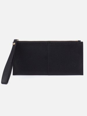 Vida Large Pouch in Micro Pebbled Leather - Black