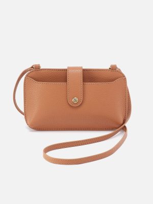 Vida Phone Crossbody in Micro Pebbled Leather - Biscuit