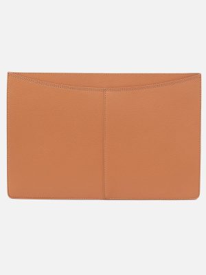 Vida Large Laptop Sleeve in Micro Pebbled Leather - Biscuit