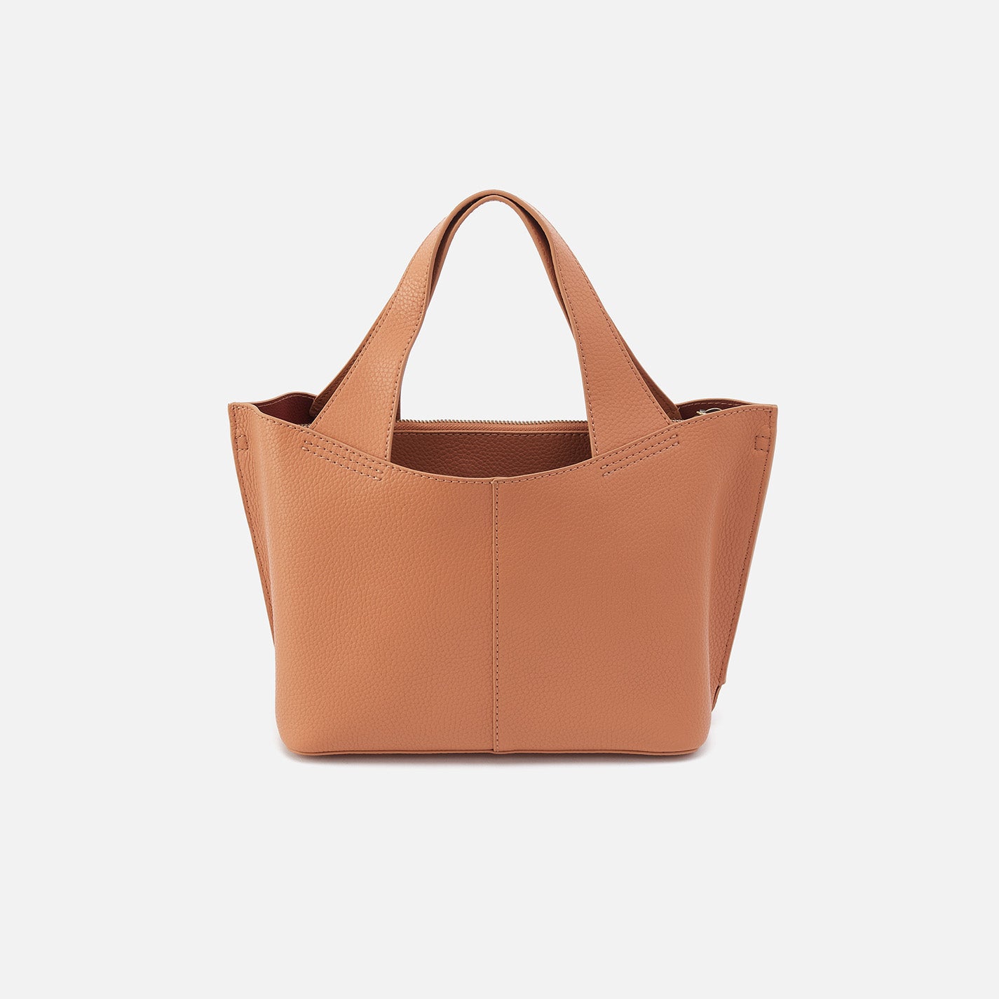 Vida Small Tote in Micro Pebbled Leather - Biscuit - Image 5