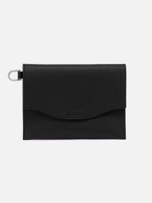 Vida Passport In Micro Pebbled Leather - Black