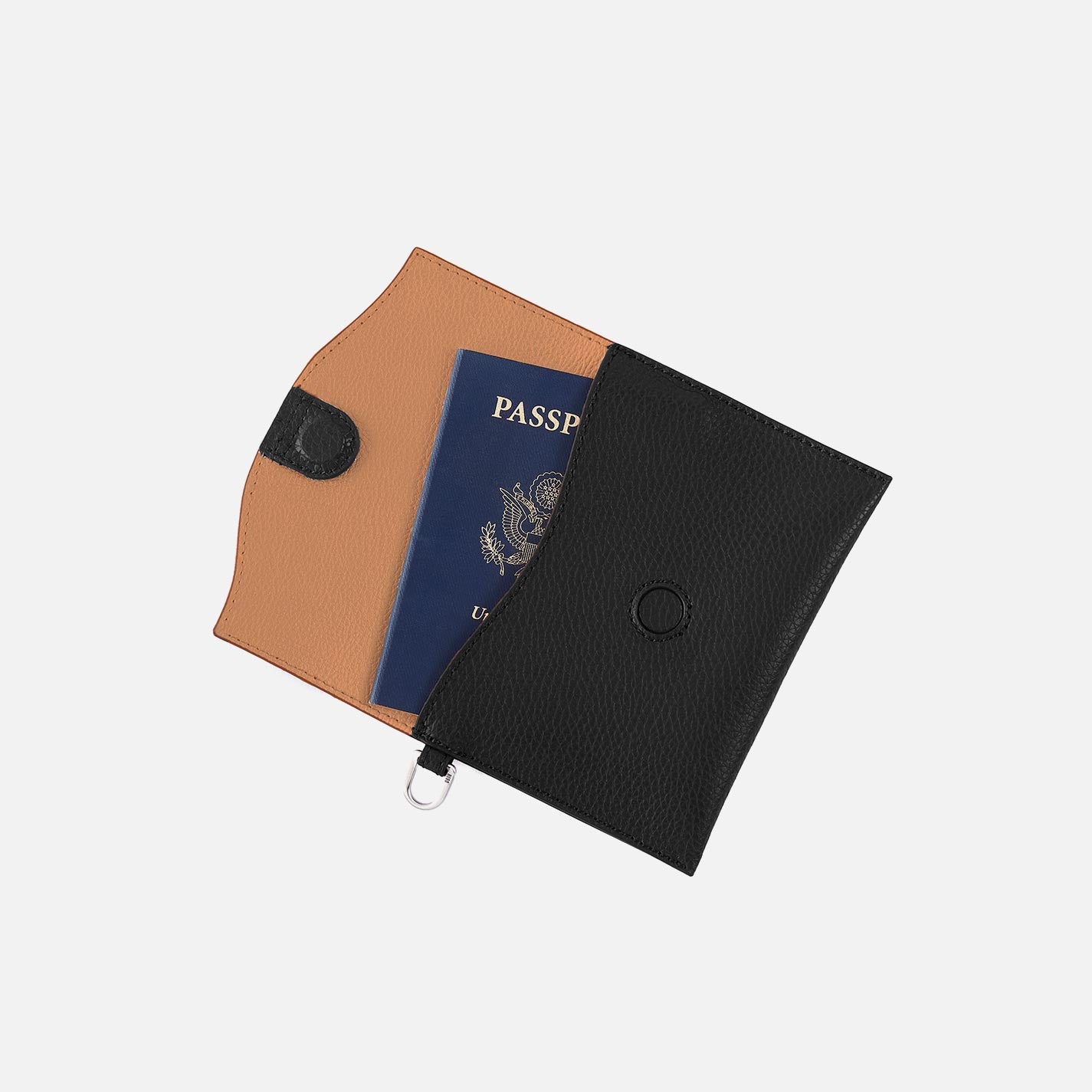 Vida Passport In Micro Pebbled Leather - Black - Image 2