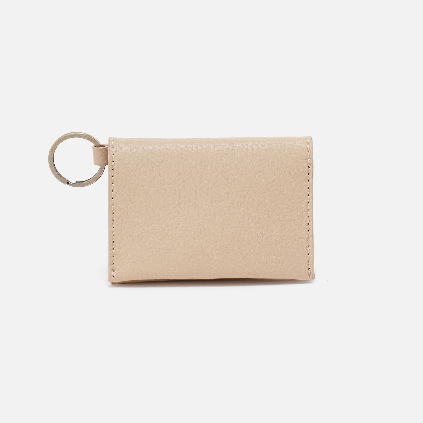 Vida Card Case in Micro Pebbled Leather - Almond