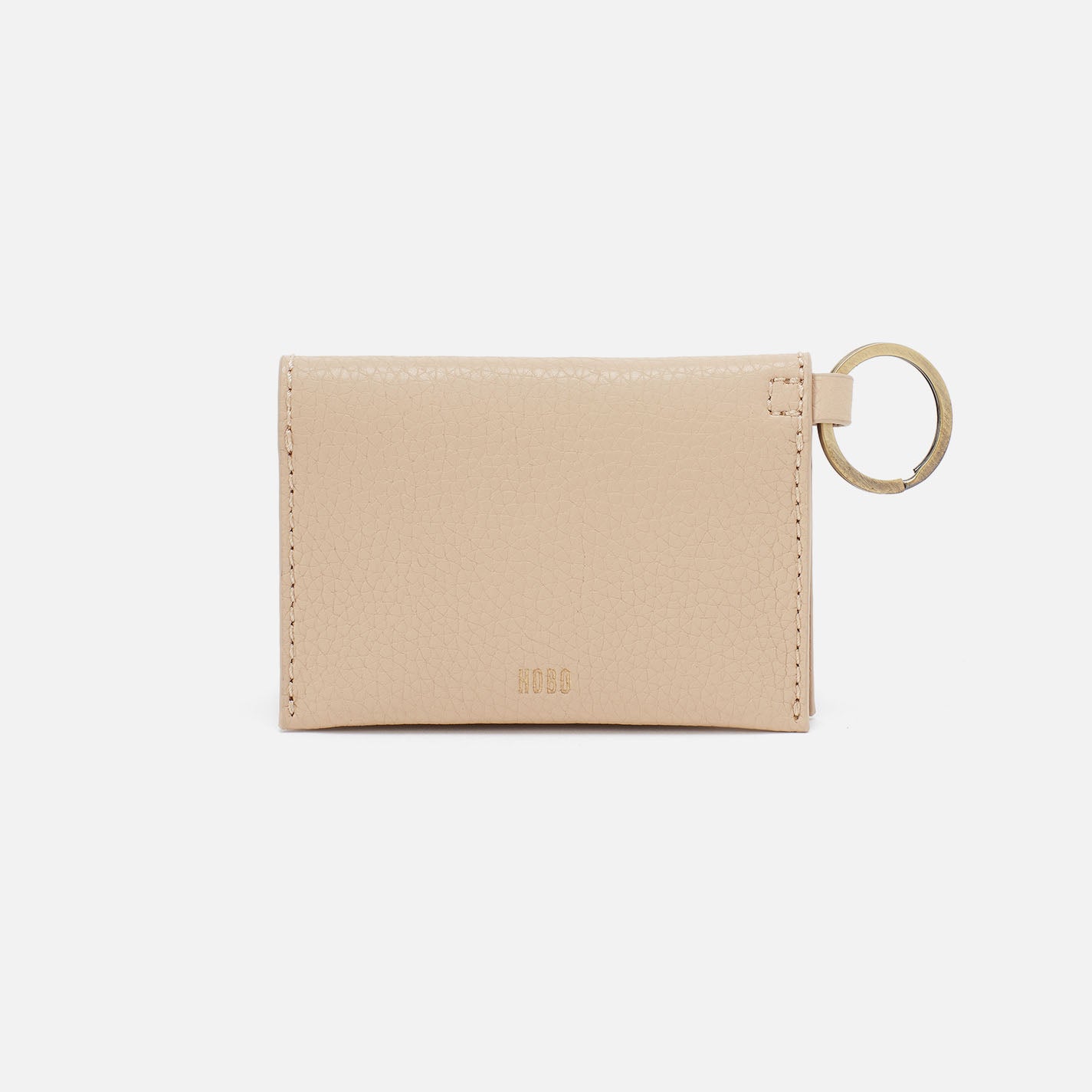 Vida Card Case in Micro Pebbled Leather - Almond - Image 3