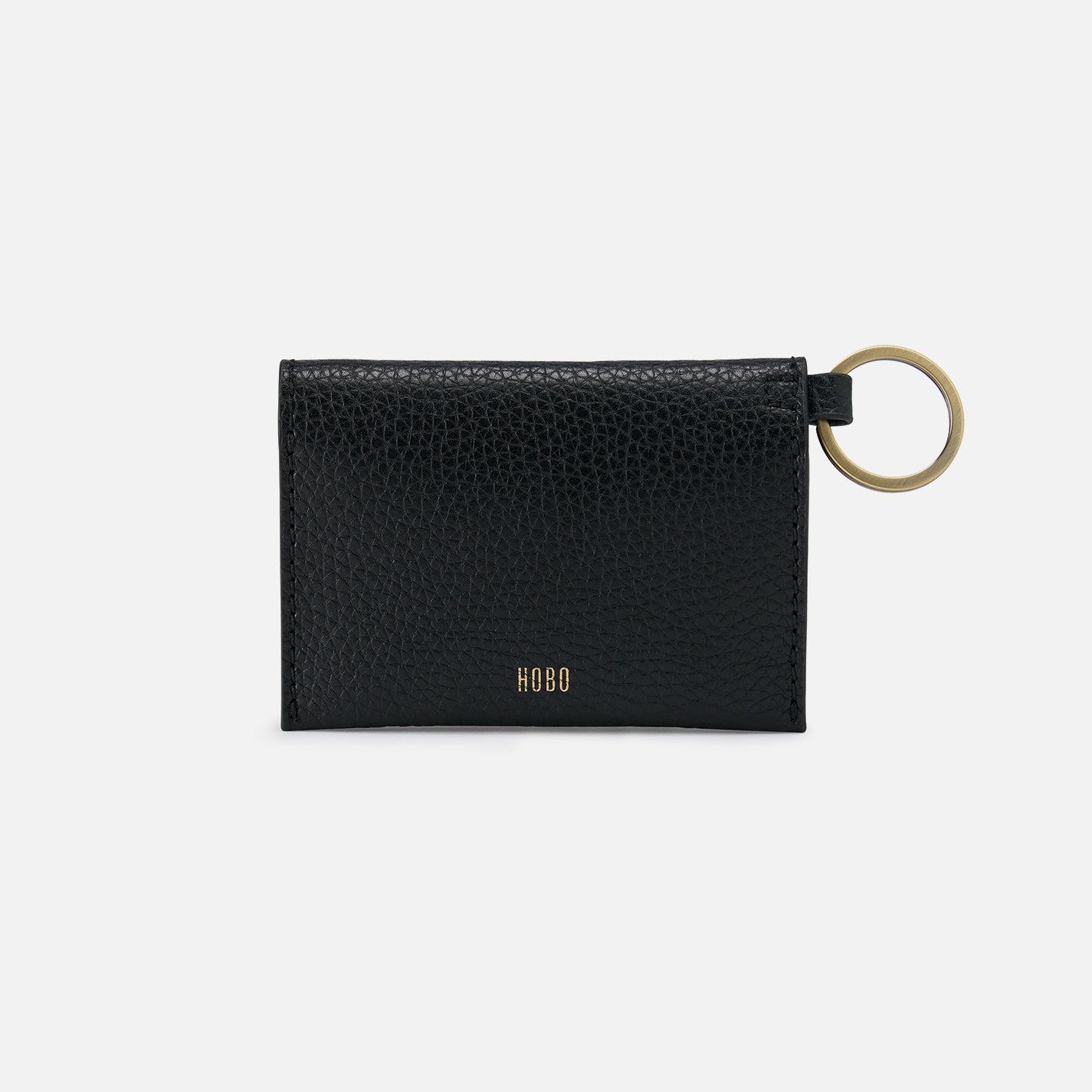 Vida Card Case in Micro Pebbled Leather - Black - Image 3