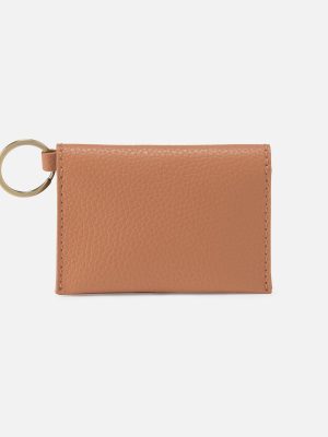 Vida Card Case in Micro Pebbled Leather - Biscuit