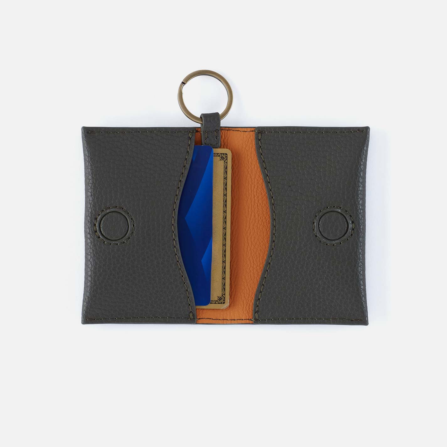Vida Card Case in Micro Pebbled Leather - Desert Palm - Image 2