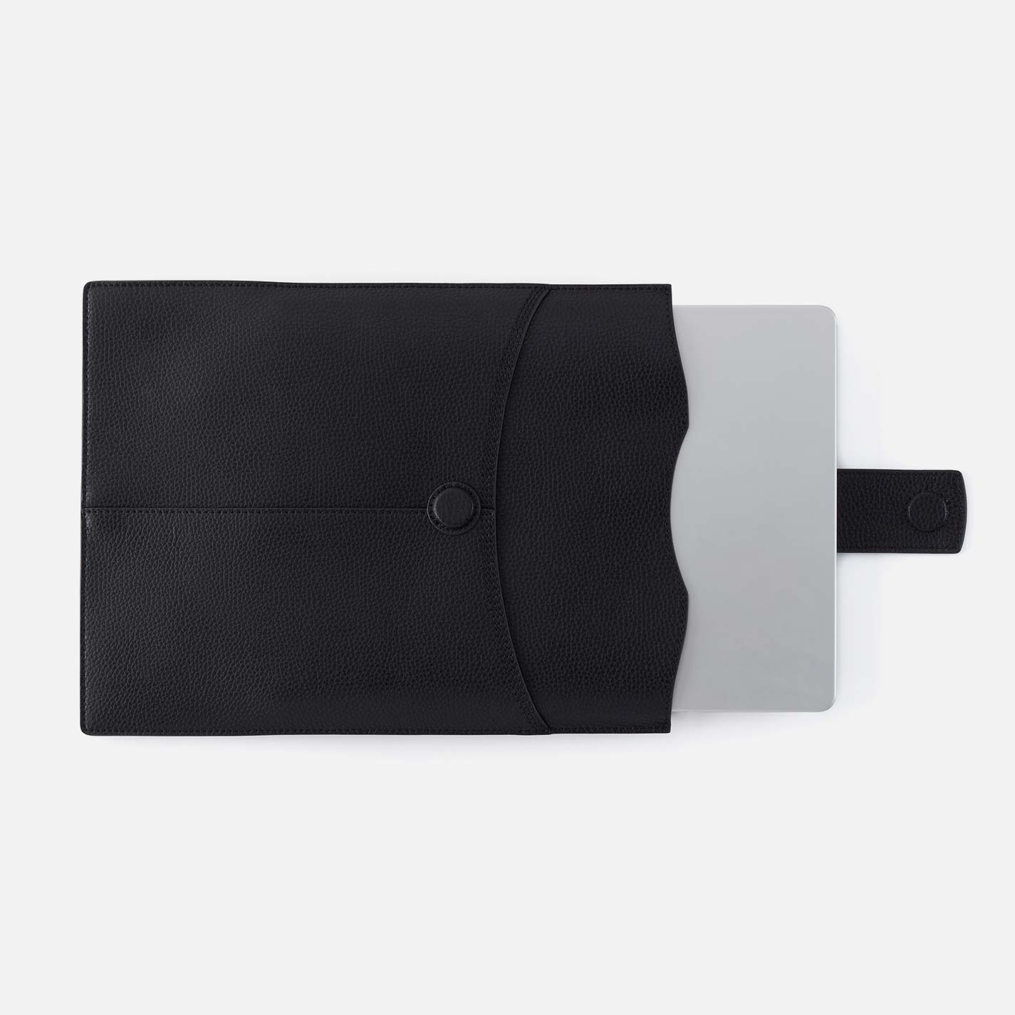 Vida Vertical Laptop in Micro Pebbled Leather - Black - Image 2