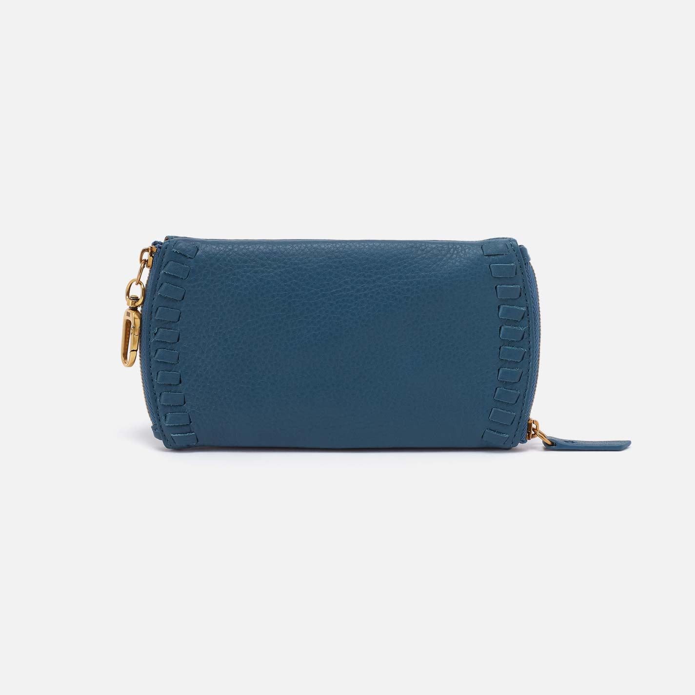 Spark Double Eyeglass Case in Pebbled Leather - Peacock Feather - Image 3