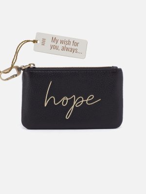 Sentiment Pouch In Pebbled Leather - Black