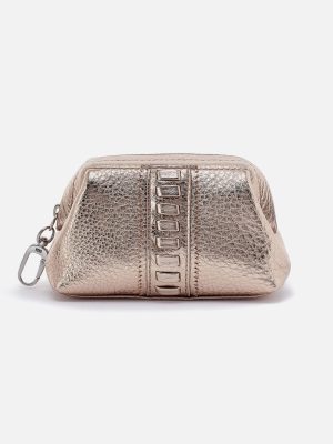 Nila Pouch In Metallic Leather - Cameo Quartz