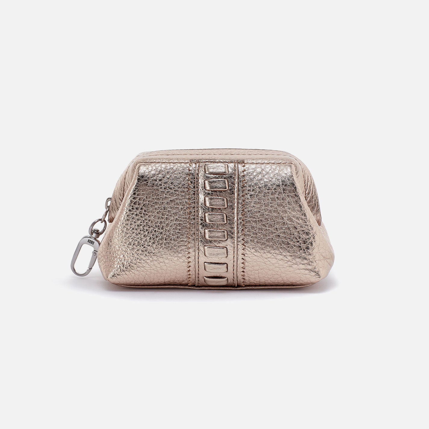 Nila Pouch In Metallic Leather - Cameo Quartz