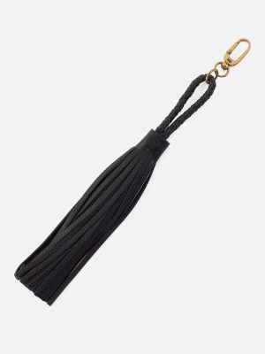 Ziggy Tassel Swag in Pebbled Leather - Black